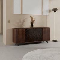 Široká komoda Zelia, š: 180 cm - černá/hnědá, Moderní, kov/dřevo (180/77/45cm) - Bessagi Home