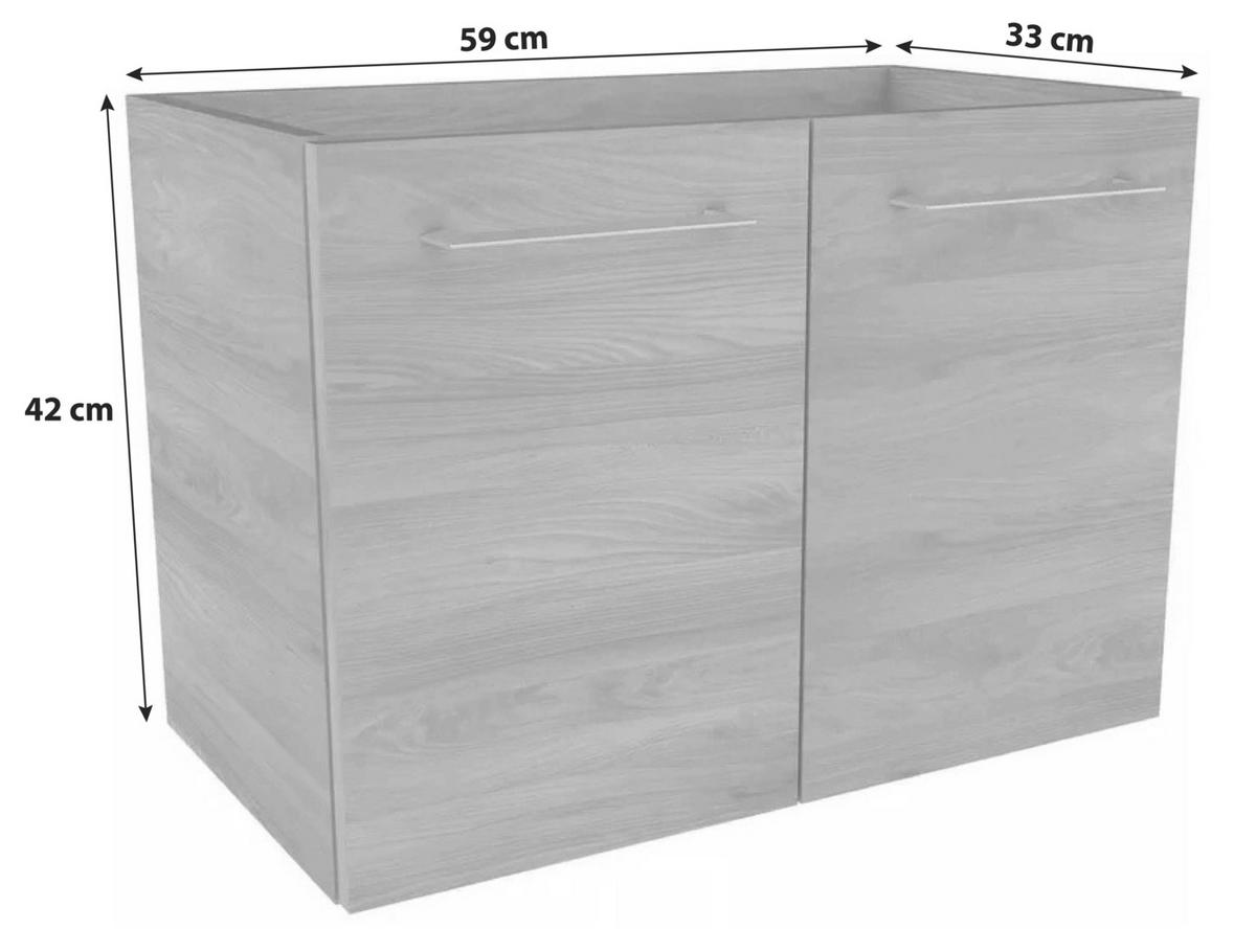 Washcbecken mit Unterschrank Lima B: 59 cm Eschefarben - Eschefarben, MODERN, Holzwerkstoff (59/42/33cm) - MID.YOU