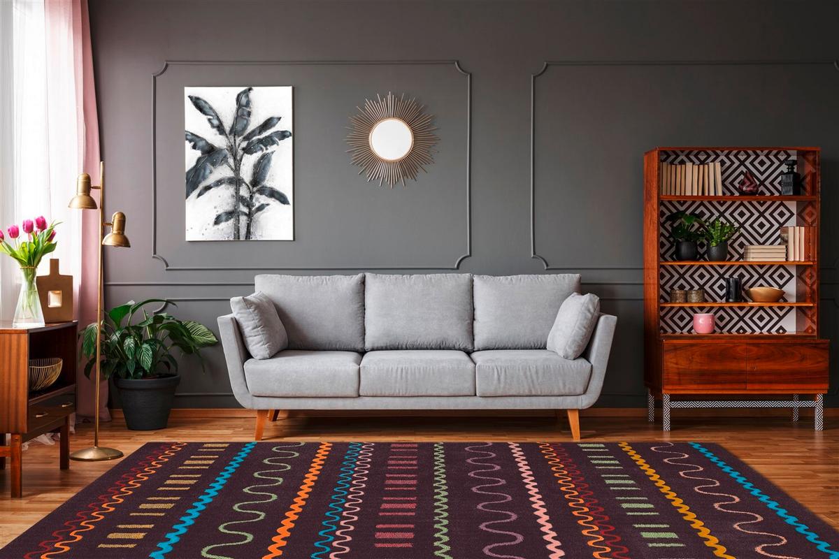 Webteppich Violett Spirit 170x240 cm - Violett/Multicolor, Basics, Textil (170/240cm) - Kayoom