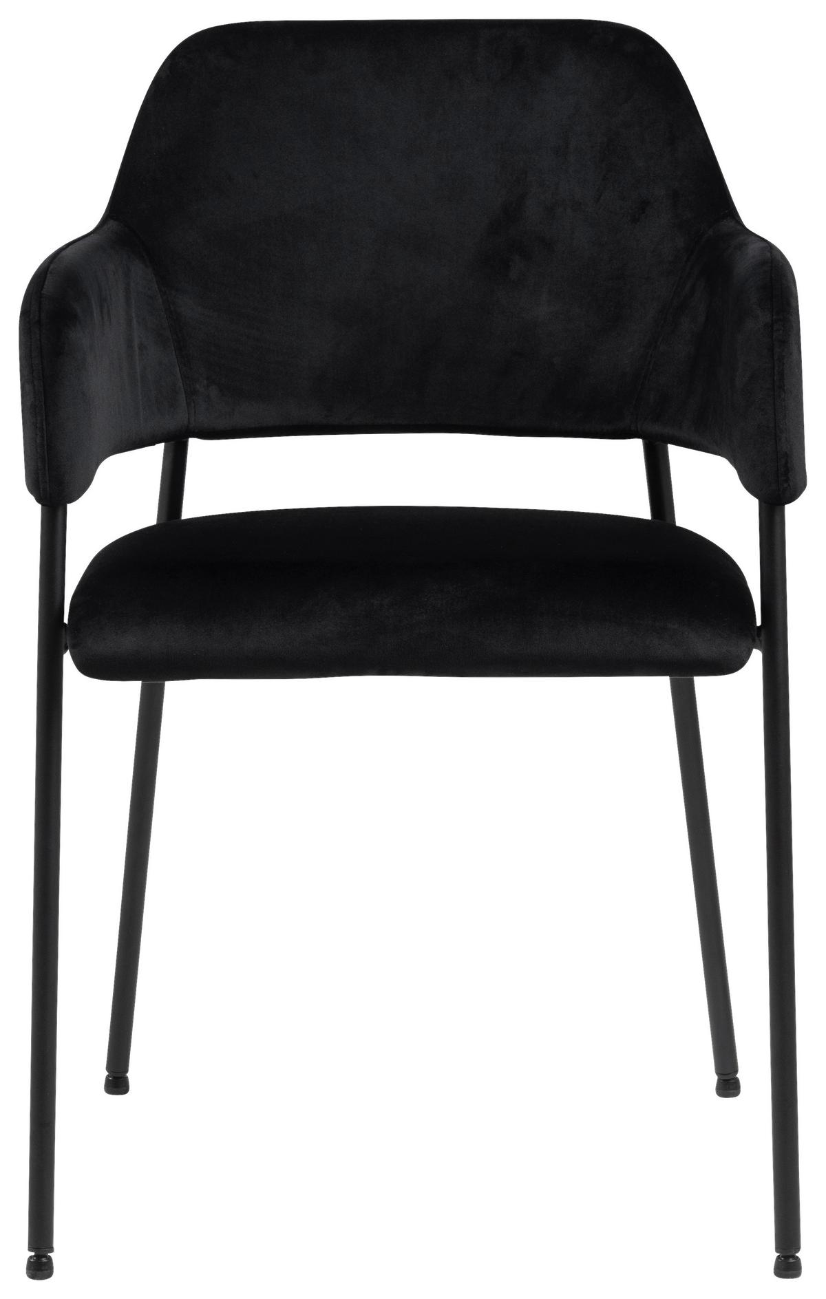 Stolička s podrúčkami LIMA čierna - čierna, Design, kov/textil (54/82/55cm) - Livetastic