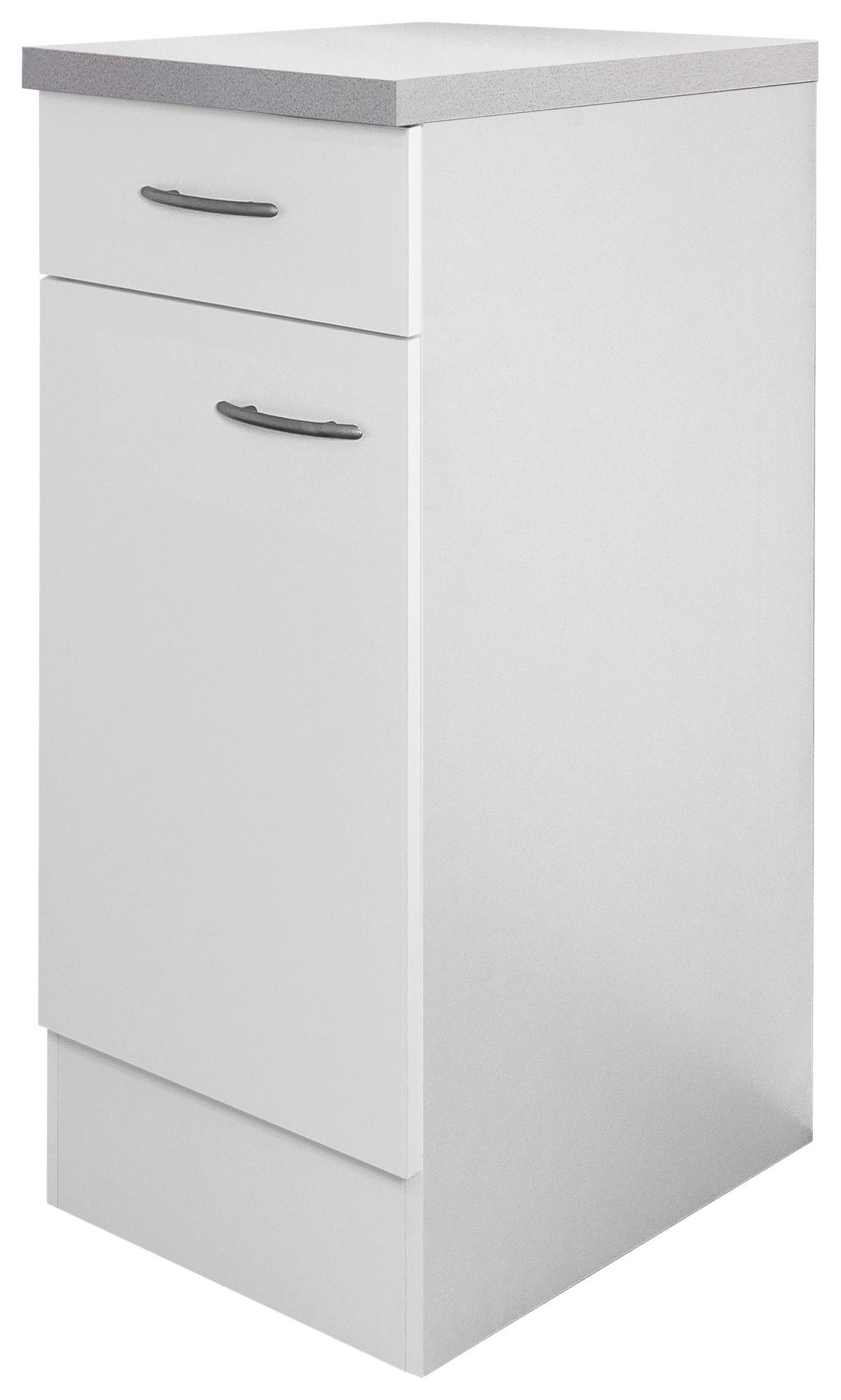 Küchenunterschrank Wito 30 cm Weiß 1 Drehtür - Hellgrau/Weiß, Holzwerkstoff (30/85/60cm) - FlexWell