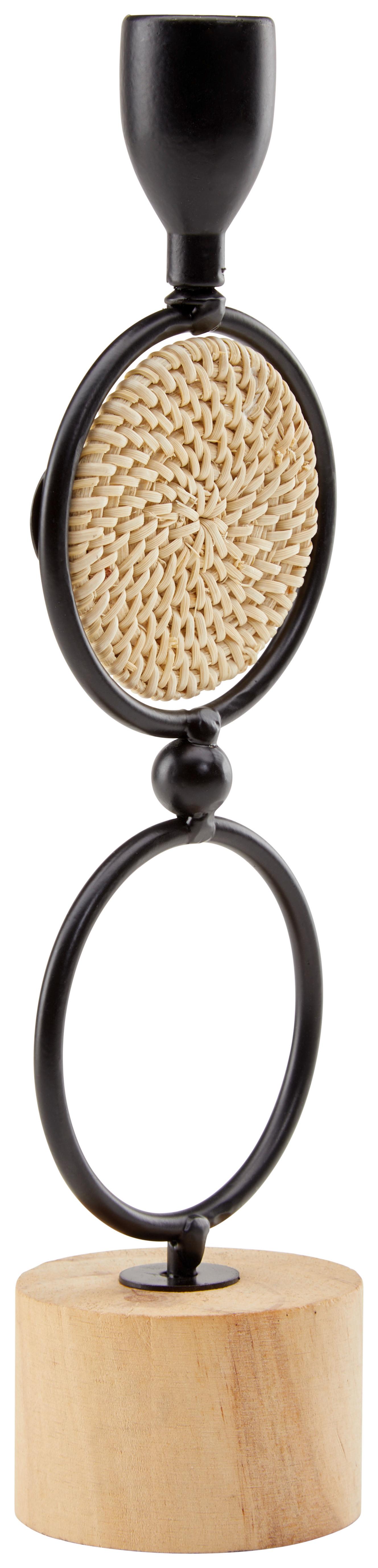 Kerzenhalter Soren Holz für 1 Teelicht - Hellbraun/Schwarz, MODERN, Naturmaterialien/Holz (7/25.5/6cm) - Luca Bessoni