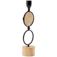 Kerzenhalter Soren Holz für 1 Teelicht - Hellbraun/Schwarz, MODERN, Naturmaterialien/Holz (7/25.5/6cm) - Luca Bessoni