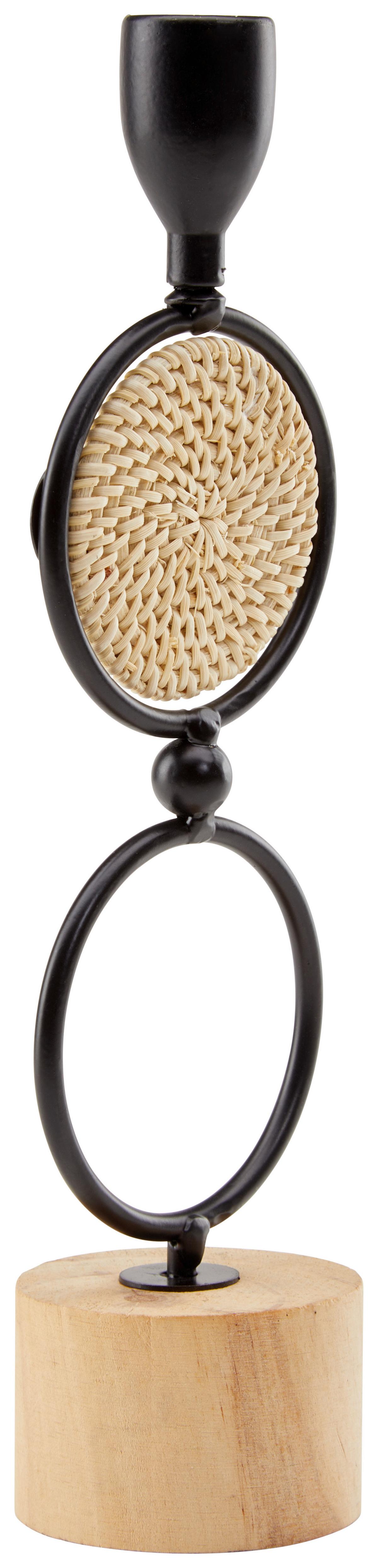 Kerzenhalter Soren Holz für 1 Teelicht - Hellbraun/Schwarz, MODERN, Naturmaterialien/Holz (7/25.5/6cm) - Luca Bessoni