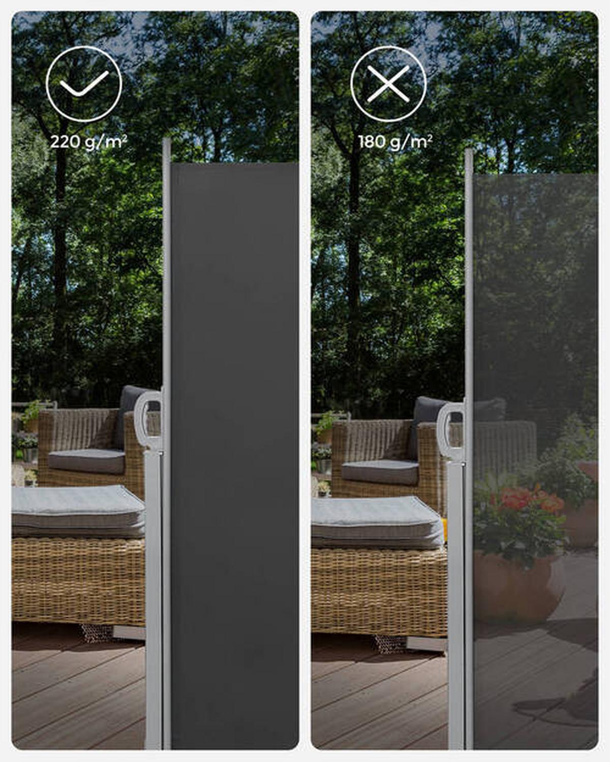 Seitenmarkise Grau Dunkelgrau BxH: 300x160 cm - Dunkelgrau/Grau, Basics, Textil/Metall (300/160cm) - Modante