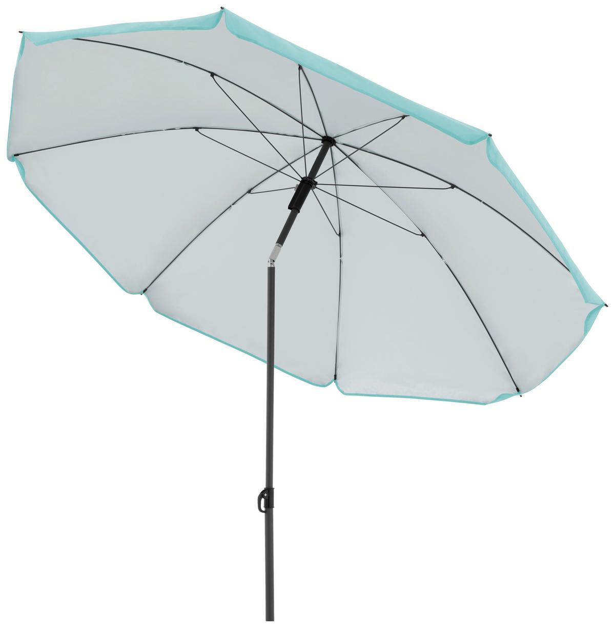 Sonnenschirm Gartenschirm Como Hellblau - Anthrazit/Hellblau, Basics, Textil/Metall (165/203cm)