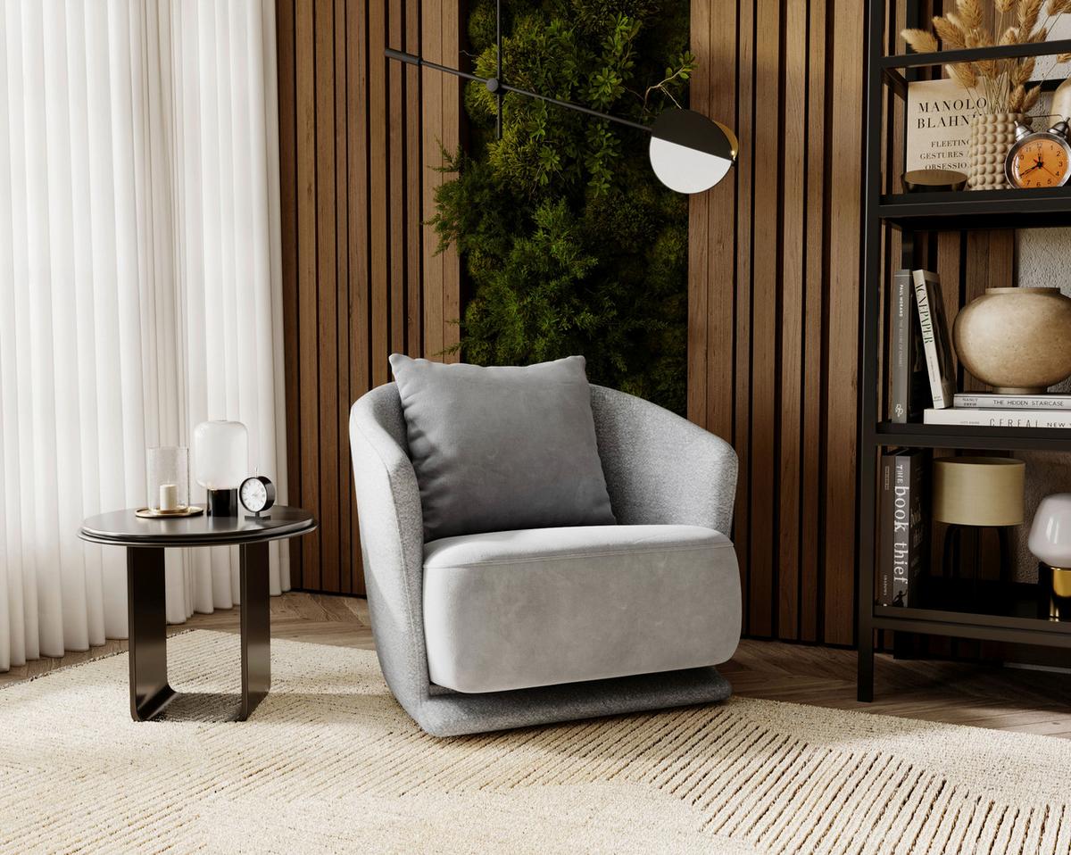 Wish Grau B: 83 Cm - Schwarz/Grau, Design, Textil (83/80/75cm) - Livetastic