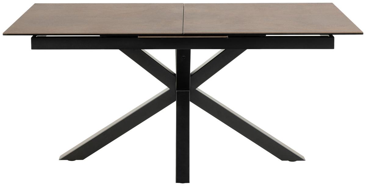 Esstisch Heaven B: 90cm Rostfarben - Rostfarben/Schwarz, Design, Keramik/Metall (168-210/90/76cm) - MID.YOU