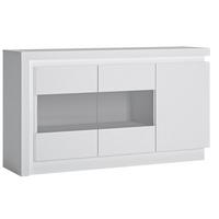 Sideboard Lyon - Weiß Hochglanz/Weiß, Trend, Glas/Holzwerkstoff (157,6/89,1/42cm)