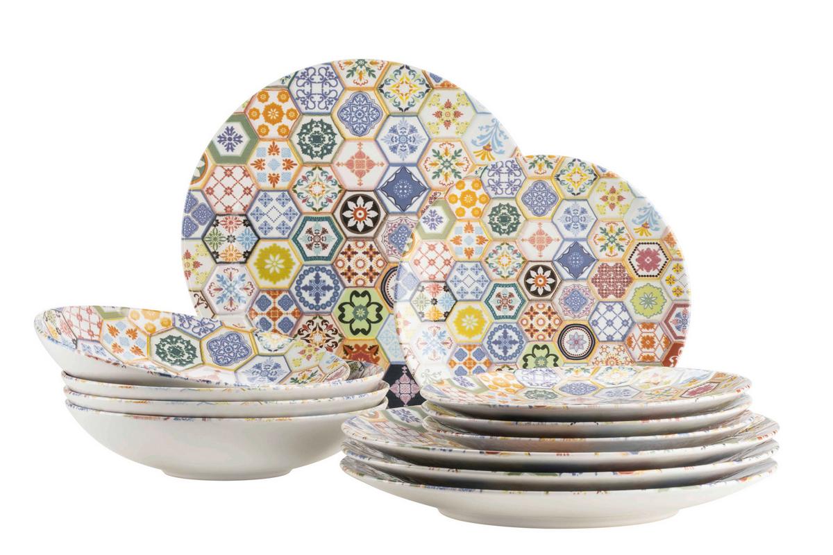 Tafelservice Amarante Multicolor 12-teilig - Multicolor, Basics, Keramik - Mäser