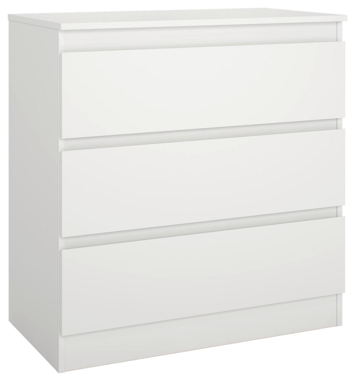 Komoda MARA 3 biela - biela, Konventionell, drevo (77/80/42cm) - Mömax