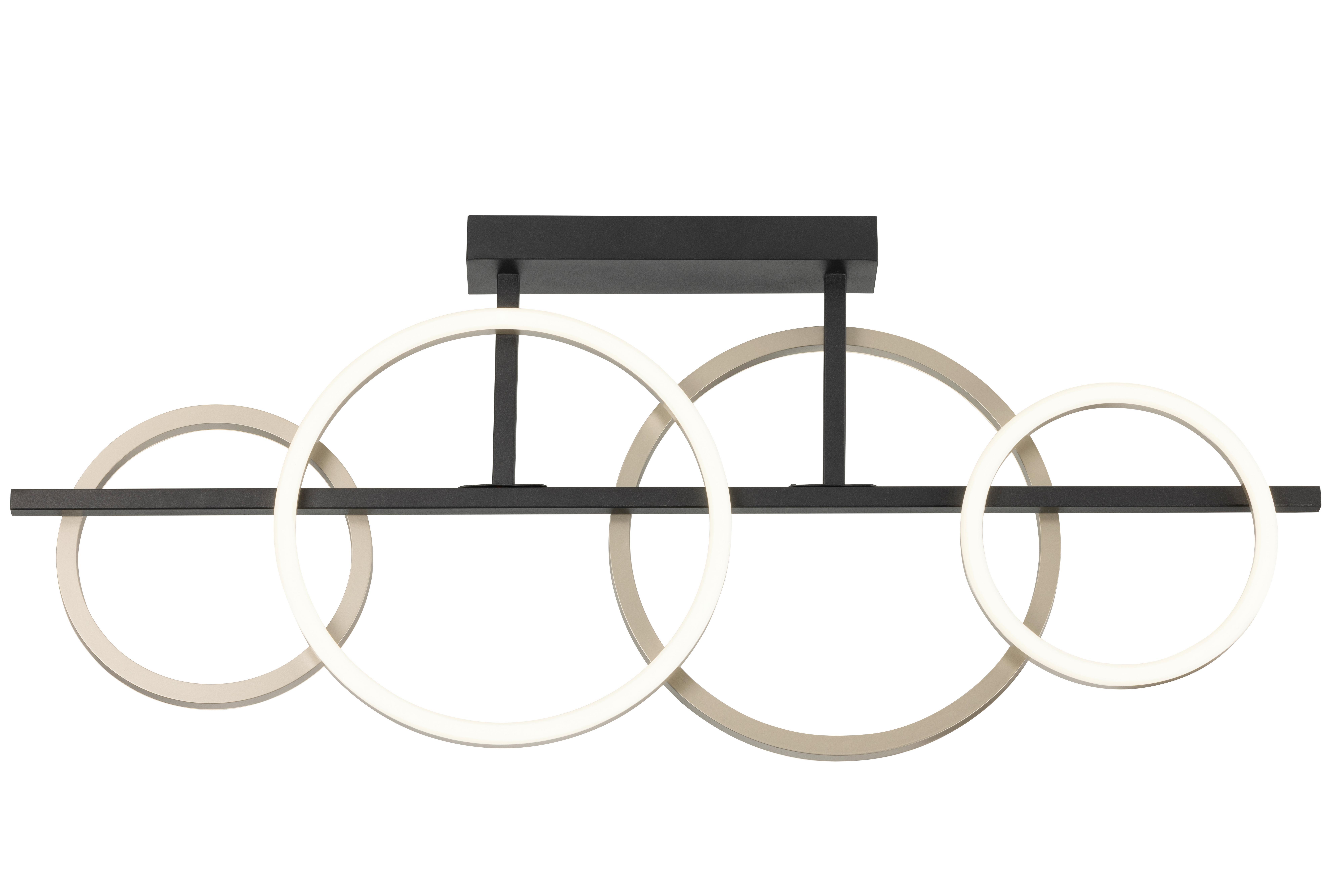 LED-Deckenleuchte, 4000k Carsten - Champagner/Schwarz, Basics, Kunststoff/Metall (95/40/7cm)