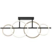 LED-Deckenleuchte, 4000k Carsten - Champagner/Schwarz, Basics, Kunststoff/Metall (95/40/7cm)