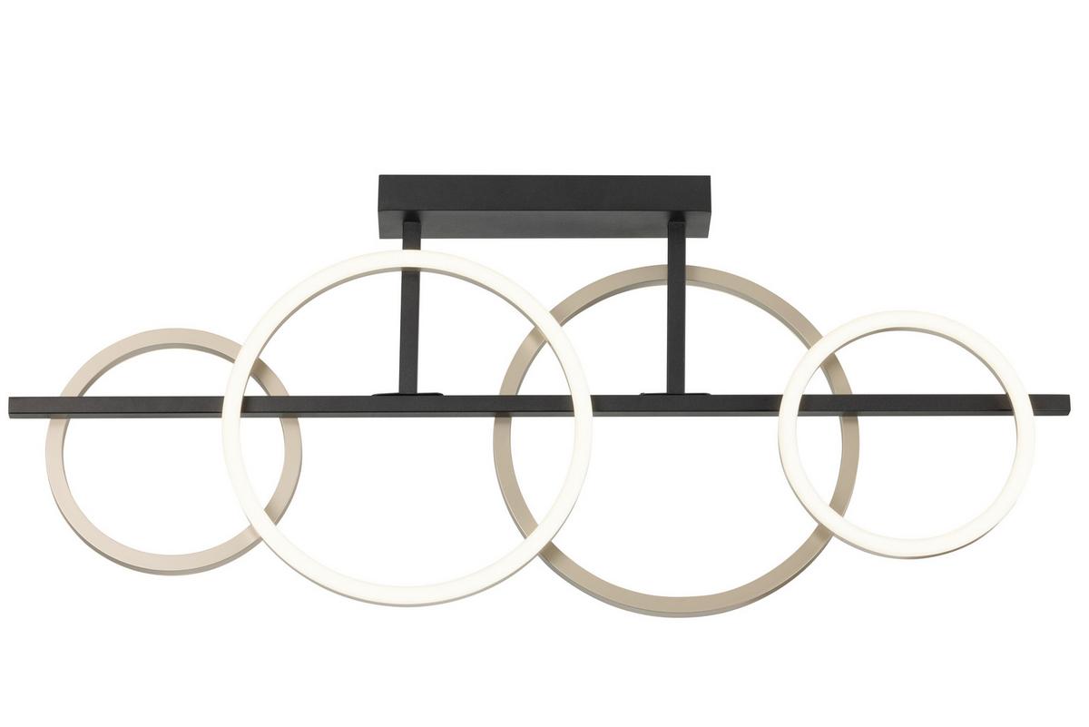 LED-Deckenleuchte, 4000k Carsten - Champagner/Schwarz, Basics, Kunststoff/Metall (95/40/7cm)