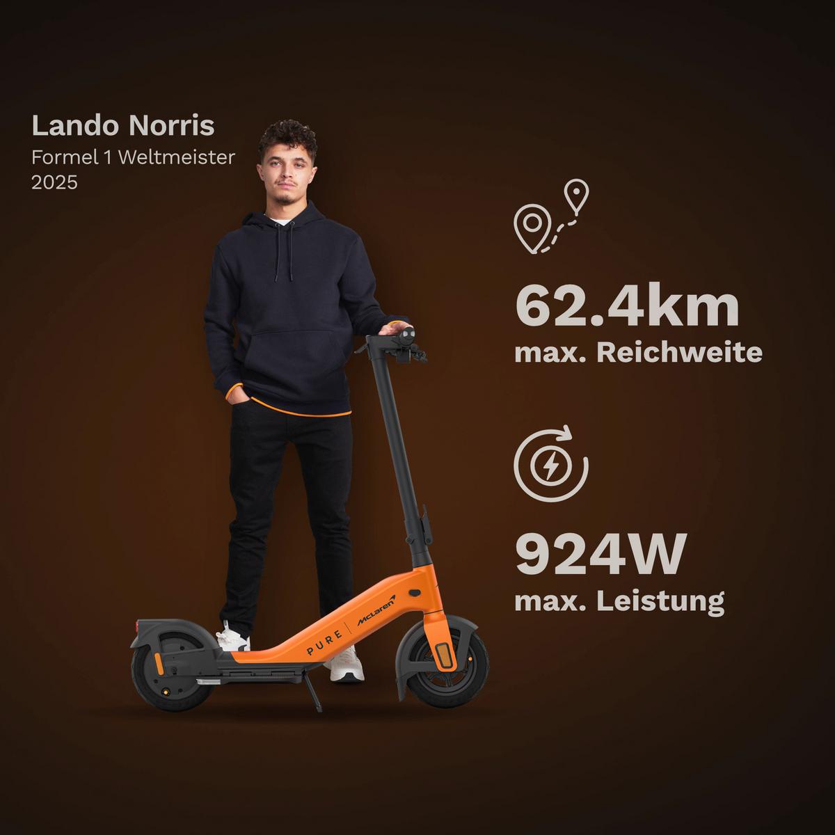 Elektroscooter CS-PURE-ADV-MCL -PA, StVO Konform - Orange, Basics, Metall (60/108/104cm)