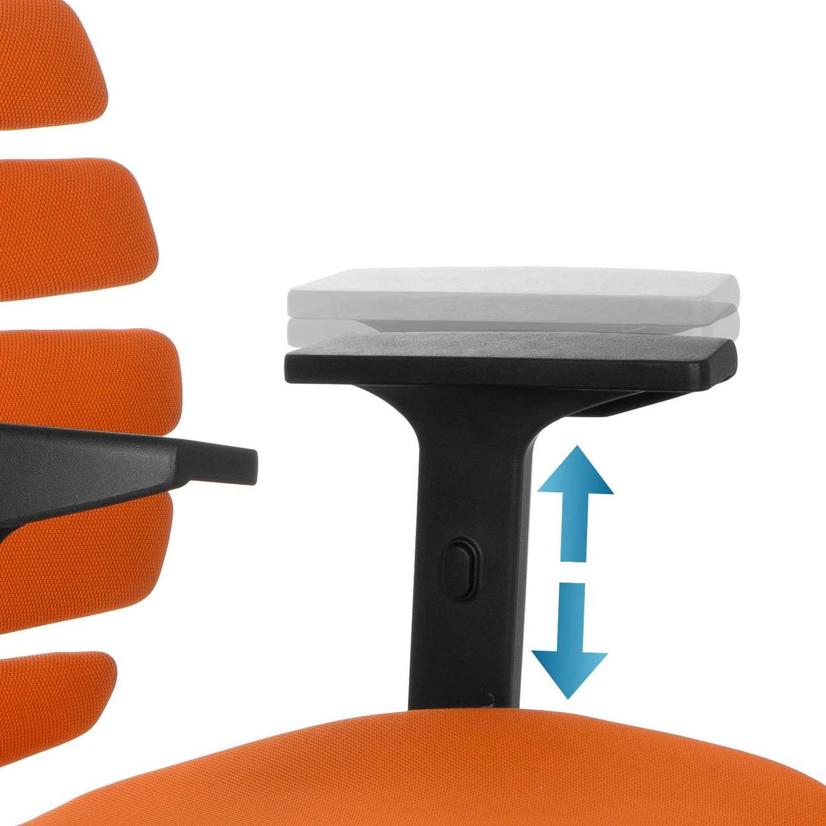 Drehstuhl Ergo Line Ii Orange - Schwarz/Orange, MODERN, Kunststoff/Textil (65/115/50cm) - MID.YOU