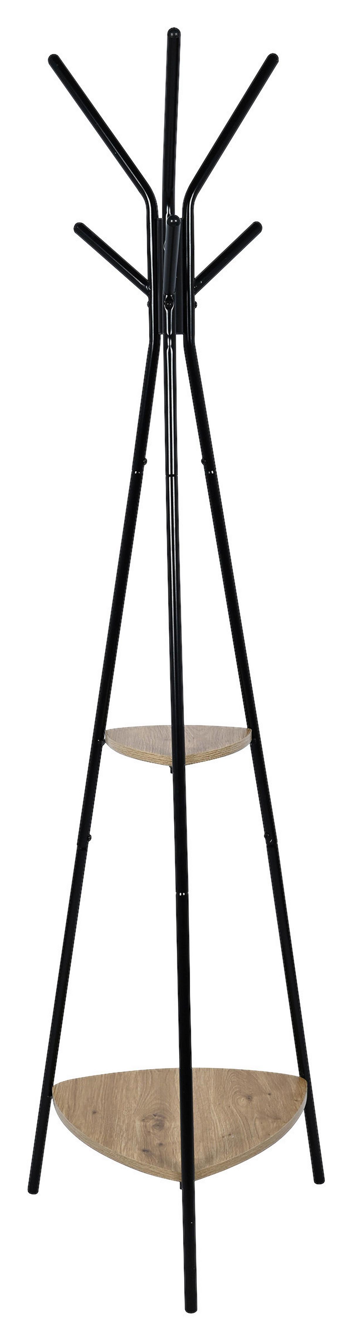 Ruhaállvány Mailand - natúr színű/fekete, Modern, faalapú anyag/fém (49/179cm)