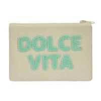 Kozmetická taška KIA - mätovozelená/béžová, Basics, kov/textil (16,5/10,5cm) - Mömax