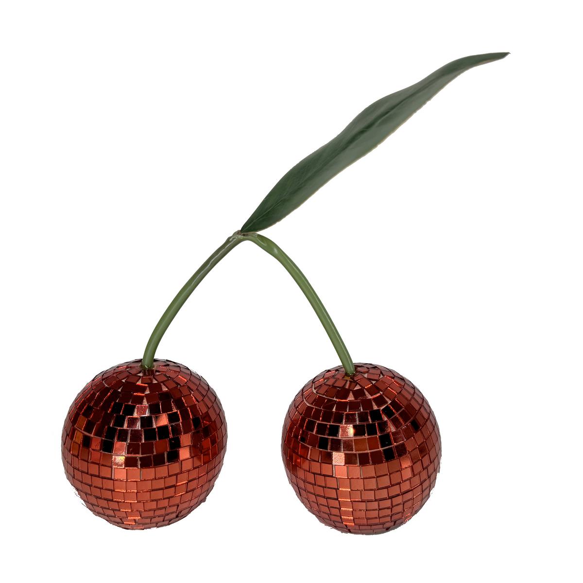 Dekokirsche Hermine - Rot/Grün, KONVENTIONELL, Glas/Kunststoff (16.5/7.5/21cm) - Luca Bessoni