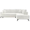 Ecksofa Texas Recr-Rechts Creme S: 259x203 cm - Creme/Schwarz, KONVENTIONELL, Holz (259/92/203cm)