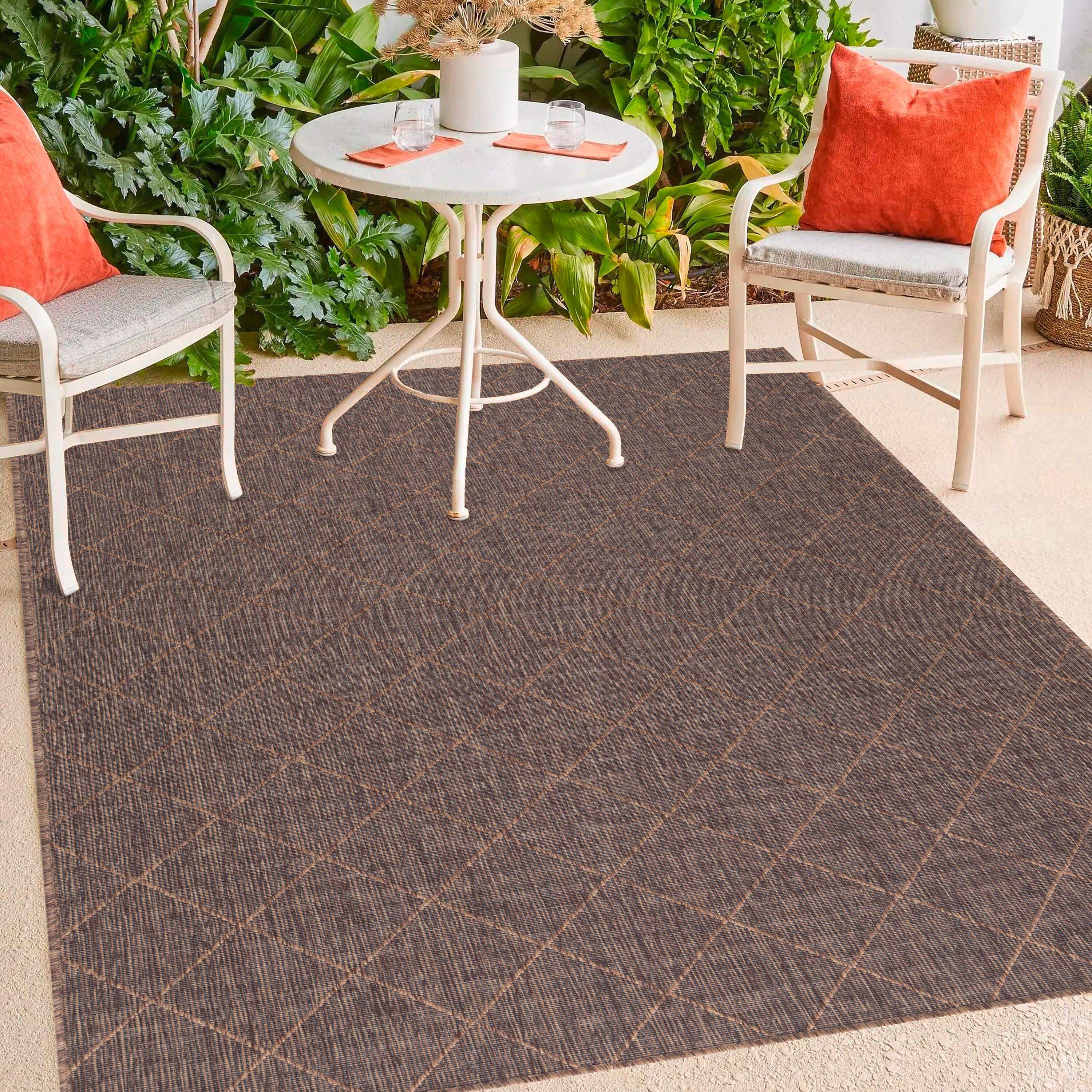 Outdoorteppich Zagora - Schwarz/Braun, Basics, Textil (120/170cm) - Novel