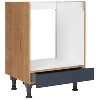 Herdumbauschrank Easytouch - Blau/Eichefarben, MODERN, Holzwerkstoff (60,0/87,0/56,0cm) - Nobilia