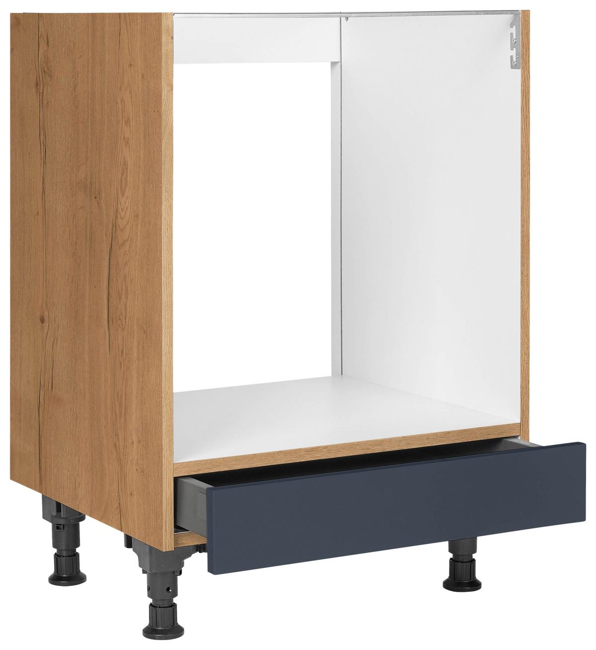 Herdumbauschrank Easytouch - Blau/Eichefarben, MODERN, Holzwerkstoff (60,0/87,0/56,0cm) - Nobilia