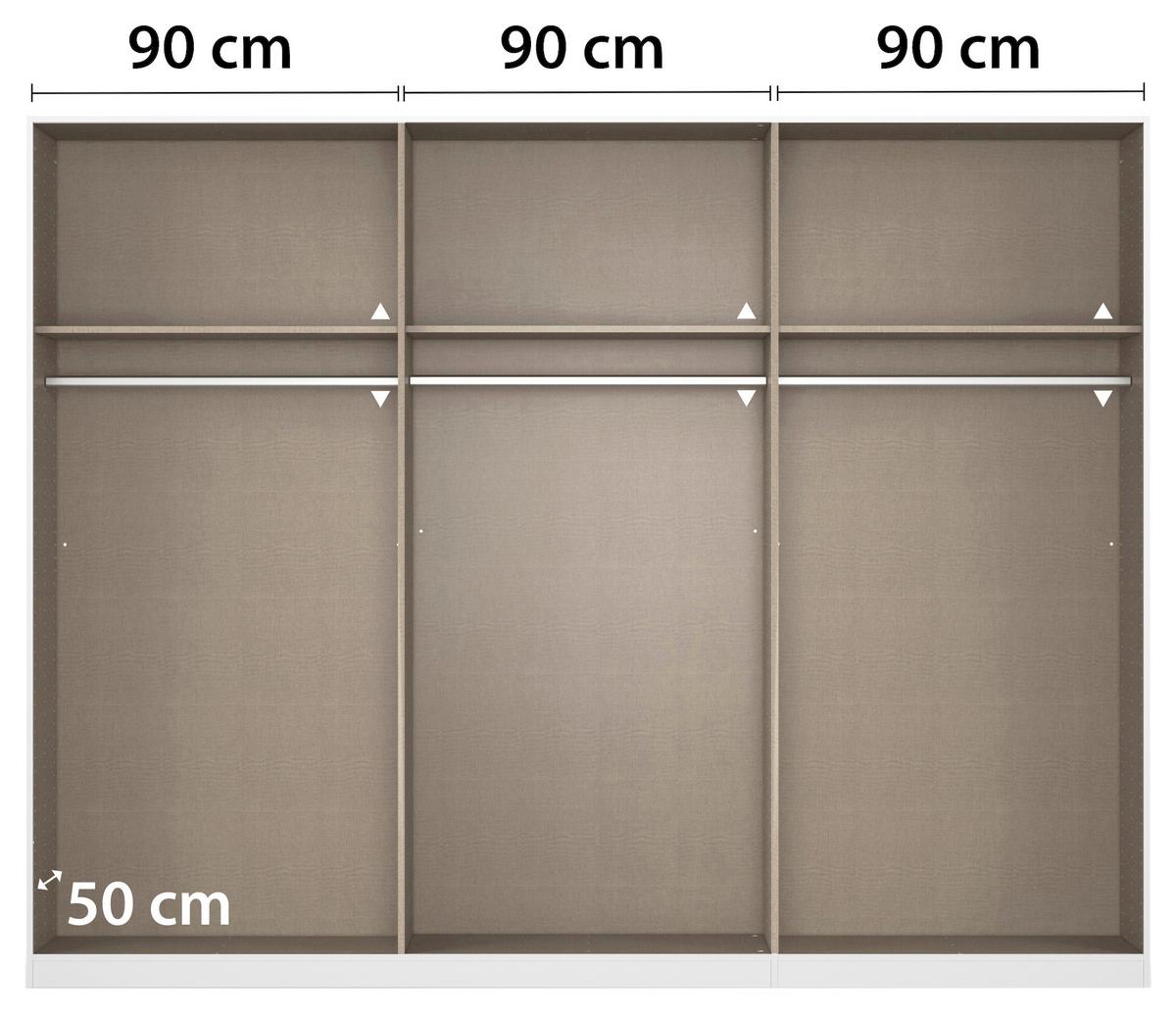Kleiderschrank Safari B: 271 cm - Champagner, KONVENTIONELL, Holzwerkstoff (271/229/54cm)