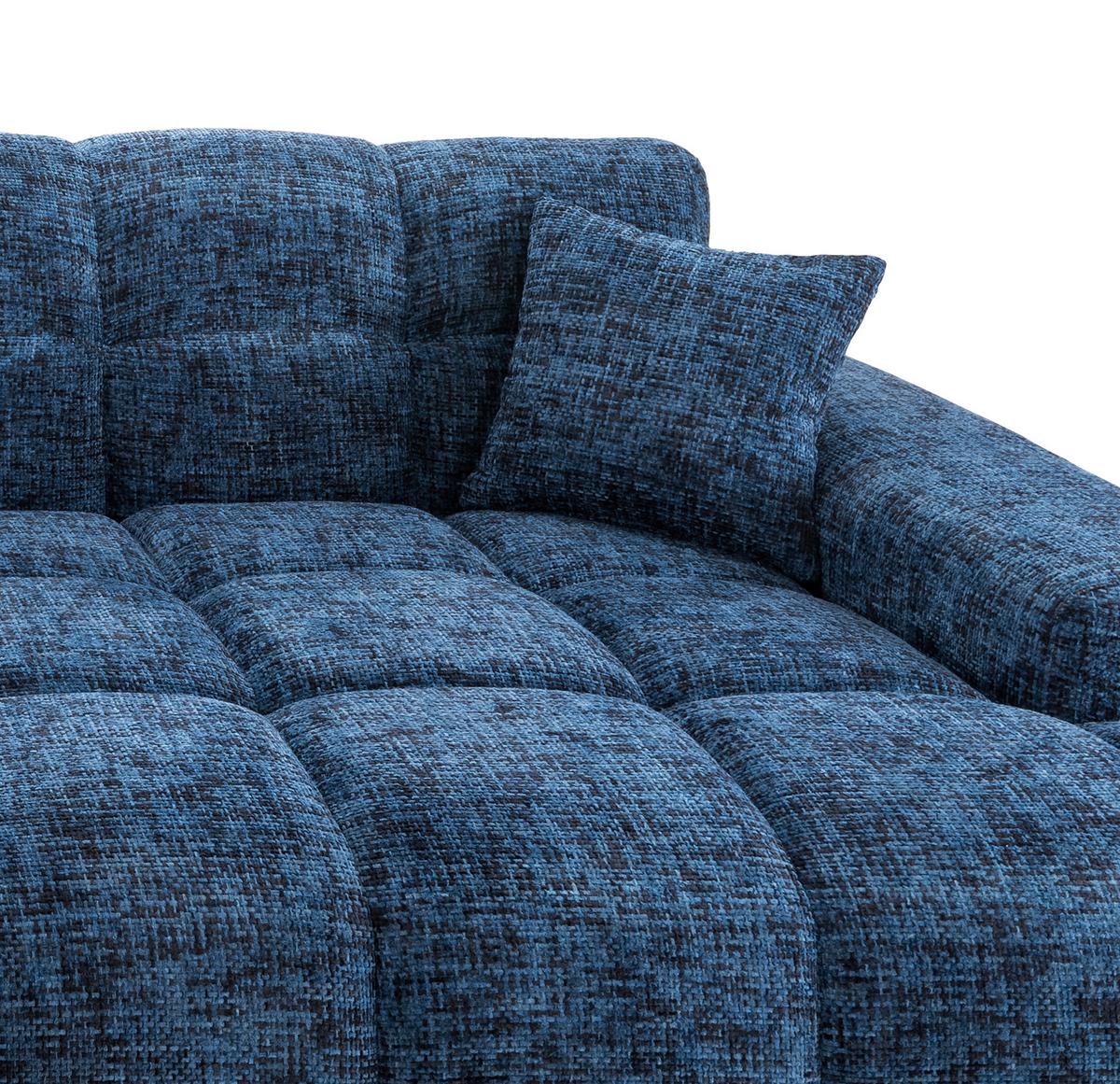 Ecksofa Bosco, Blau S: 301x152 cm - Blau/Schwarz, MODERN, Textil (301/152cm) - Livetastic