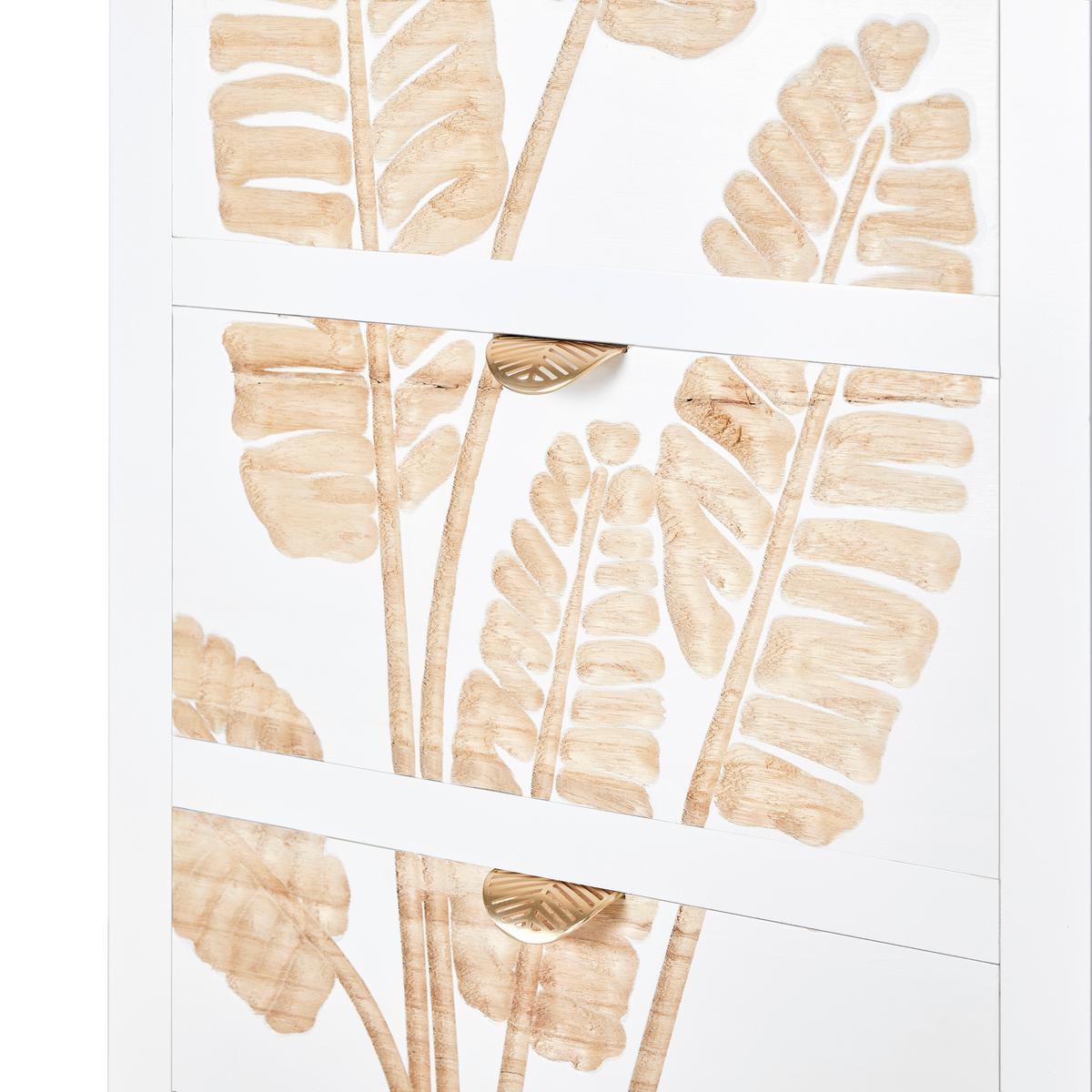 Komoda LEAFS maulownia masív - bílá/přírodní barvy, Lifestyle, kov/dřevo (45/109/30cm) - Premium Living