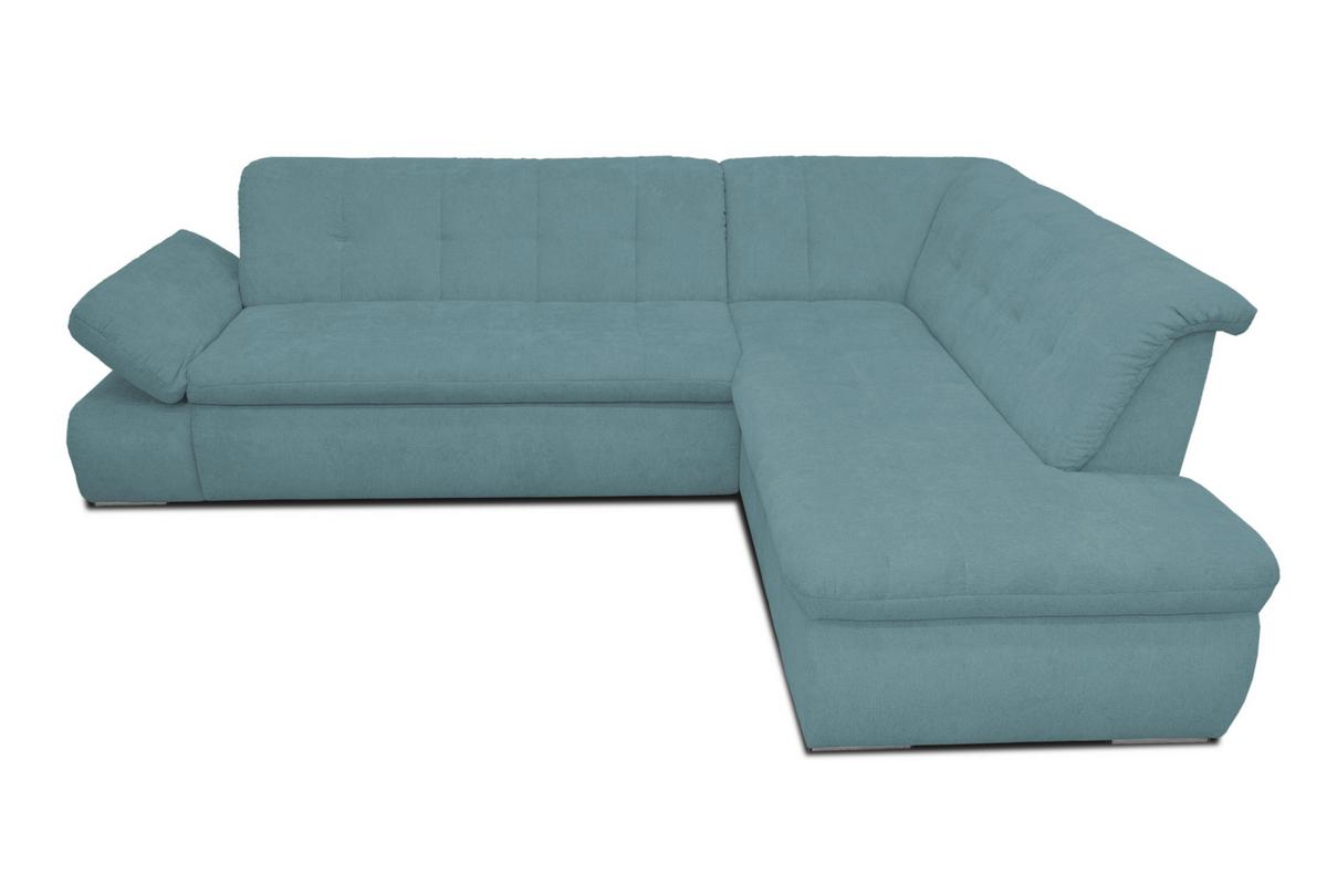 Ecksofa mit Armteilverstellung Moric Petrol Mikrofaser - Chromfarben/Petrol, KONVENTIONELL, Textil (273/216cm) - MID.YOU