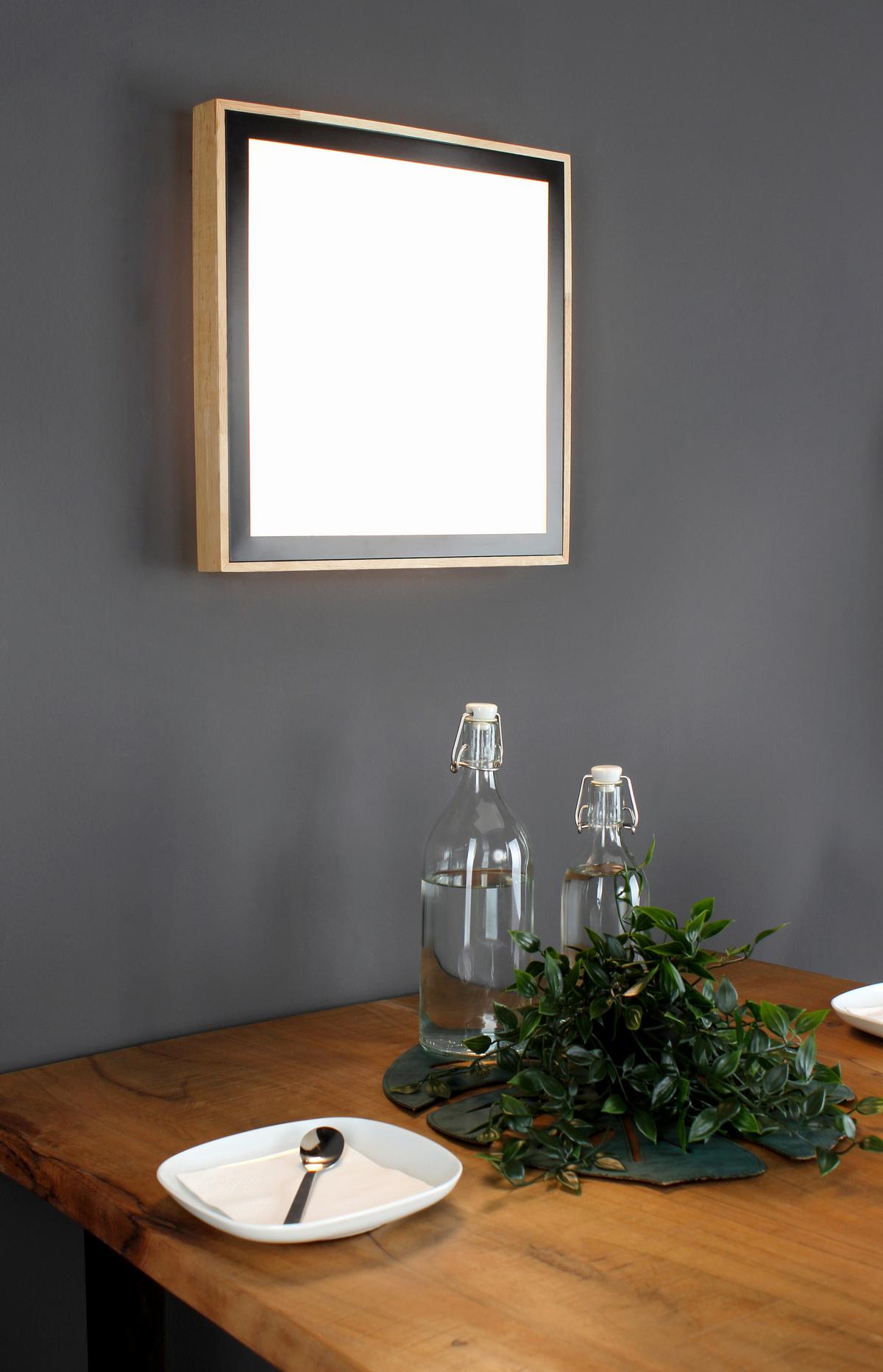 Led-deckenleuchte 9080 L Wo Solstar - Buchefarben/Schwarz, Natur, Holz/Kunststoff (39/39/9cm)