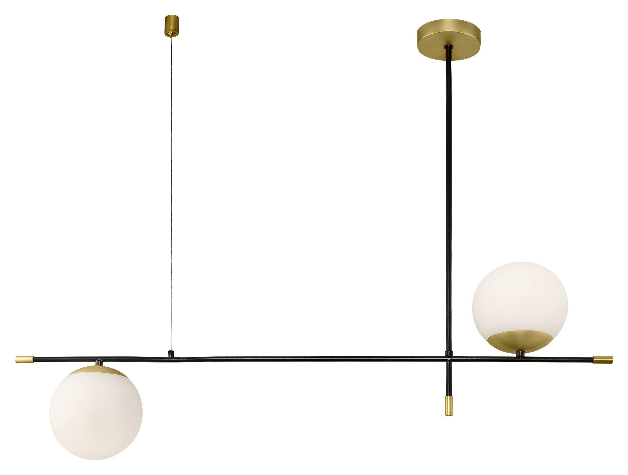 PENDELLEUCHTE NOSTALGIA - Goldfarben/Schwarz, Trend, Glas/Metall (15/76/95cm) - MAYTONI