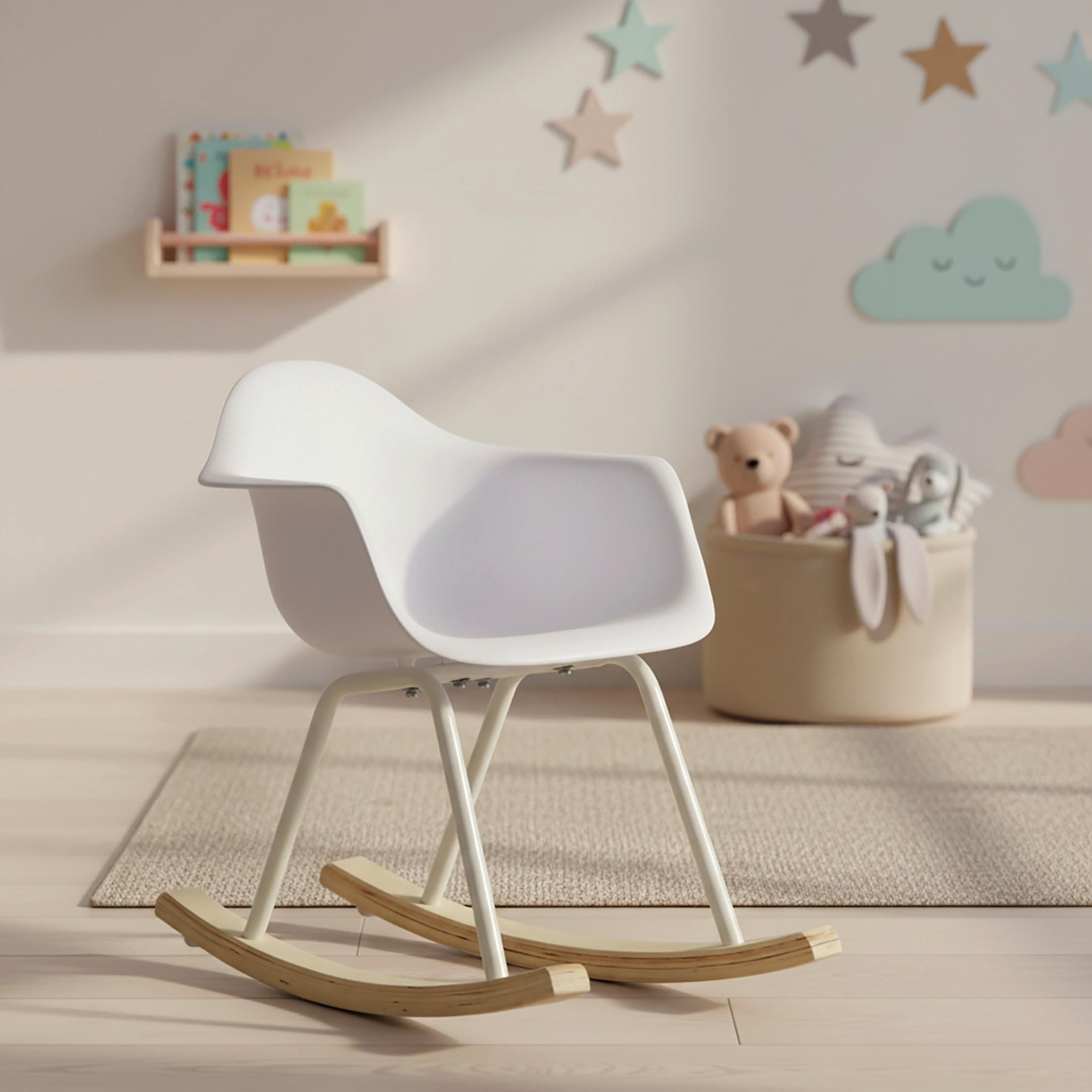 Detská stolička Bobby - biela, Modern, kov/drevo (41,5/60/54cm) - Modern Living