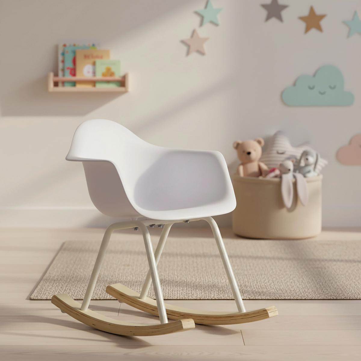 Detská stolička Bobby - biela, Modern, kov/drevo (41,5/60/54cm) - Modern Living