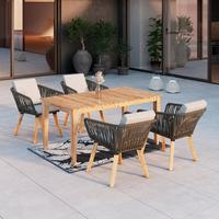 SÚPRAVA ZÁHRADNÉHO NÁBYTKU VIOLA - svetlosivá, Modern, drevo/textil (160/76/90cm) - Bessagi Garden