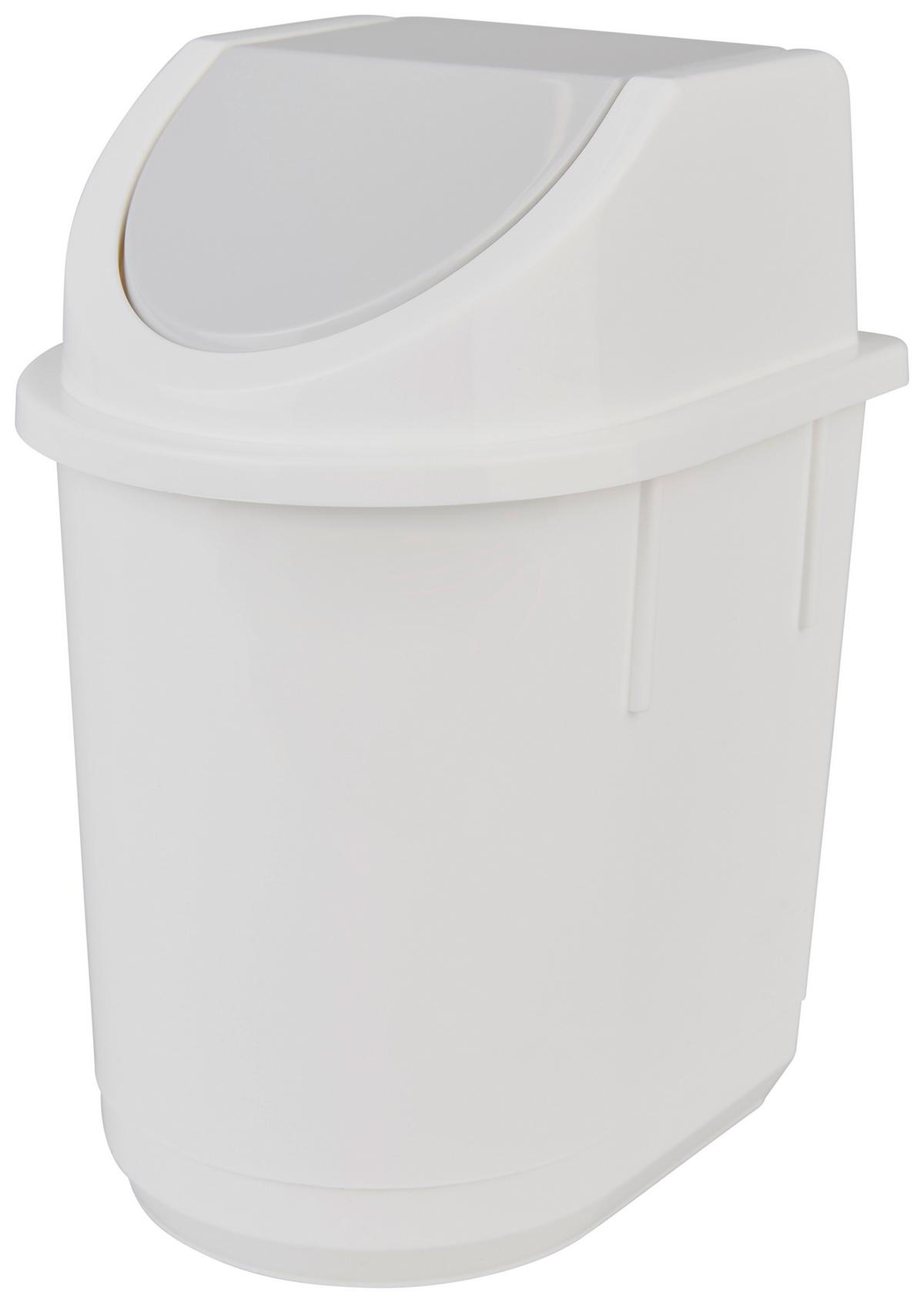 Tischabfalleimer Leo Grau oder Weiß 1,5 L, H: Ca 19,5 cm - Dunkelgrau/Hellgrau, Kunststoff (14/12,5/19,5cm) - Homezone