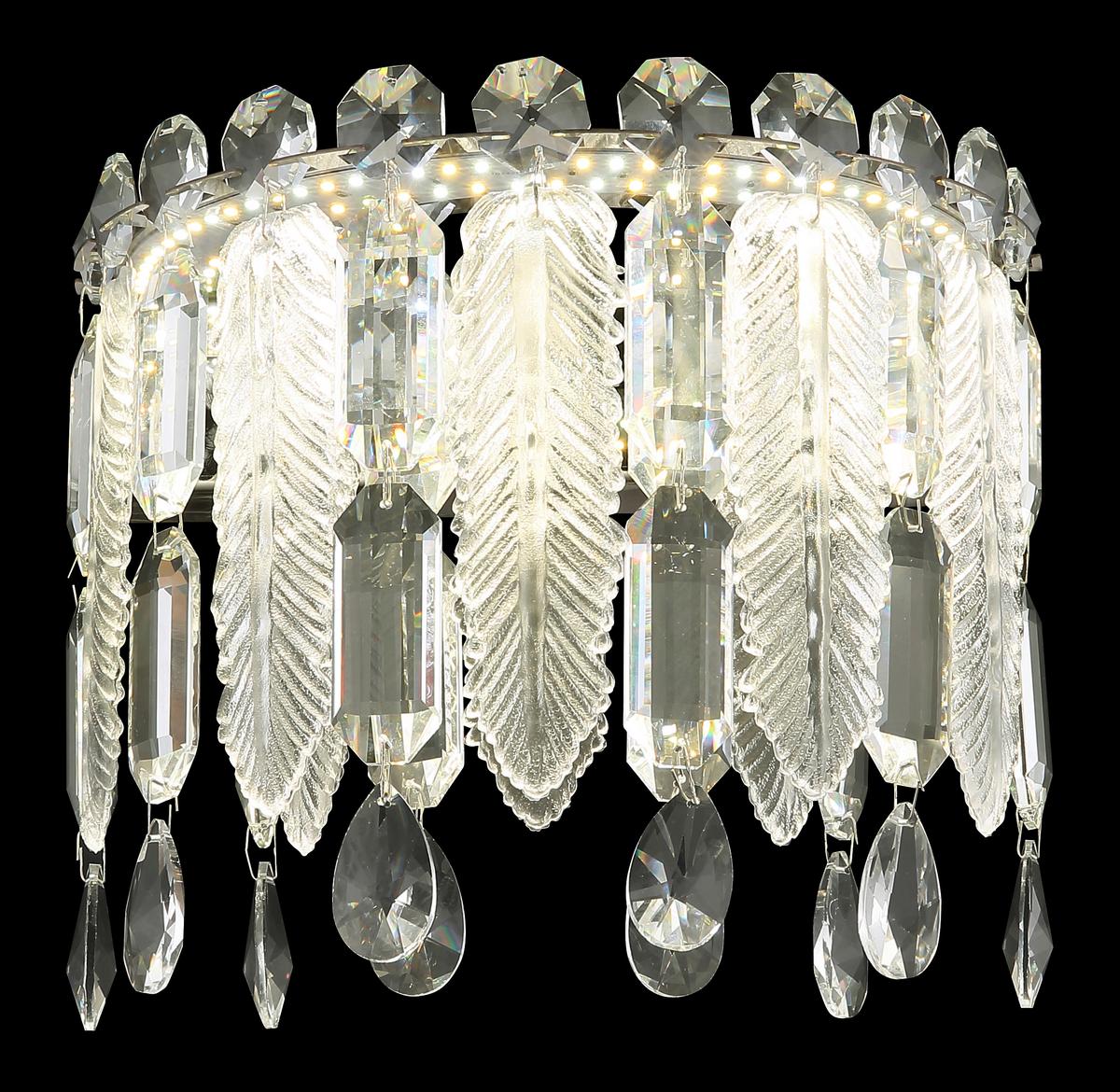 LED-Wandleuchte 67176-12w - Klar/Chromfarben, KONVENTIONELL, Glas/Metall (28/17/24,5cm) - Globo