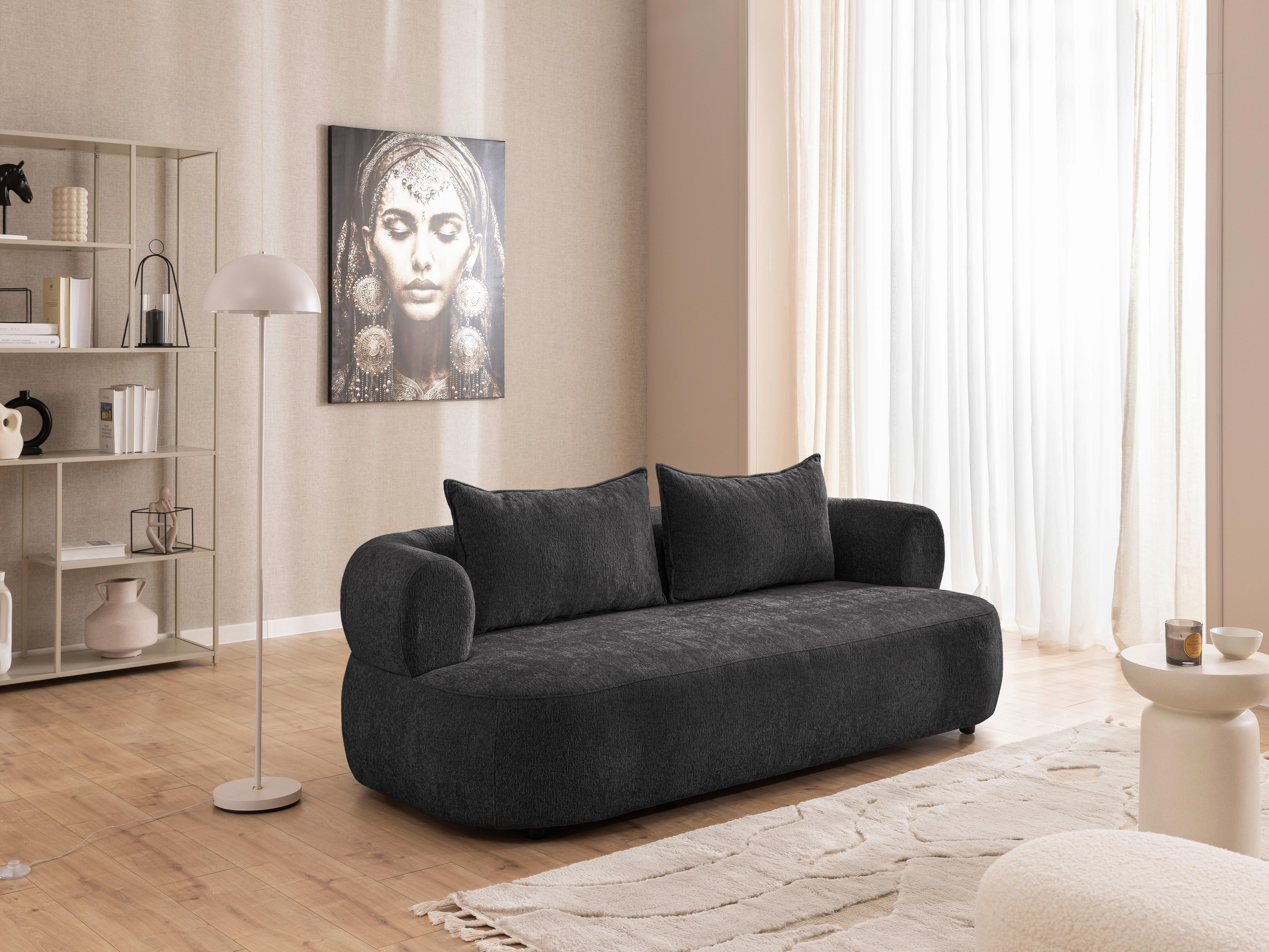 3-sitzer-sofa Ferro Schwarz B: 200 Cm - Schwarz, Design, Textil (200/76/96cm) - Livetastic
