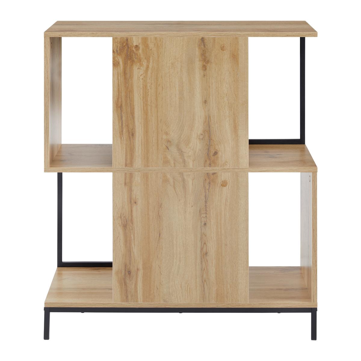 Regál GENY - barvy dubu/černá, Moderní, kov (80/94,6/40cm) - Bessagi Home