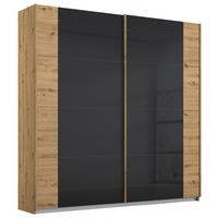 Schwebetürenschrank Artemis B: 181cm Anthrazit/Eiche Dekor - Anthrazit/Eiche Artisan, MODERN, Glas/Holzwerkstoff (181/210/62cm) - Rauch Möbel