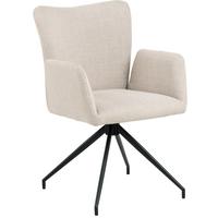 Armlehnstuhl Laura Beige Gepolstert - Beige/Schwarz, MODERN, Textil/Metall (57,5/86/61,5cm) - MID.YOU