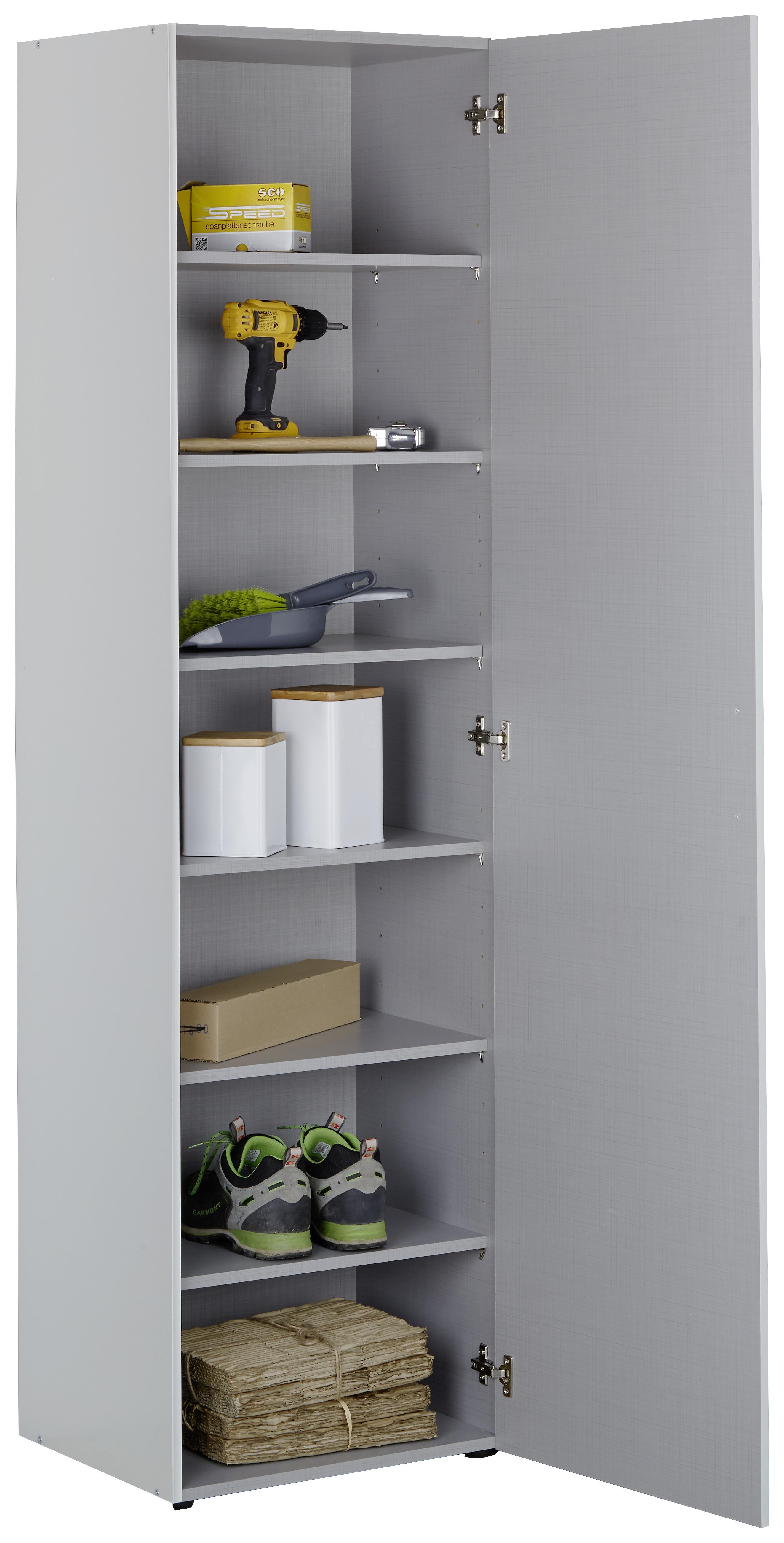 VÍCEÚČELOVÁ SKŘÍŇ MRK - bílá/barvy hliníku, Konvenční, kompozitní dřevo/plast (50/185/40cm) - Mömax