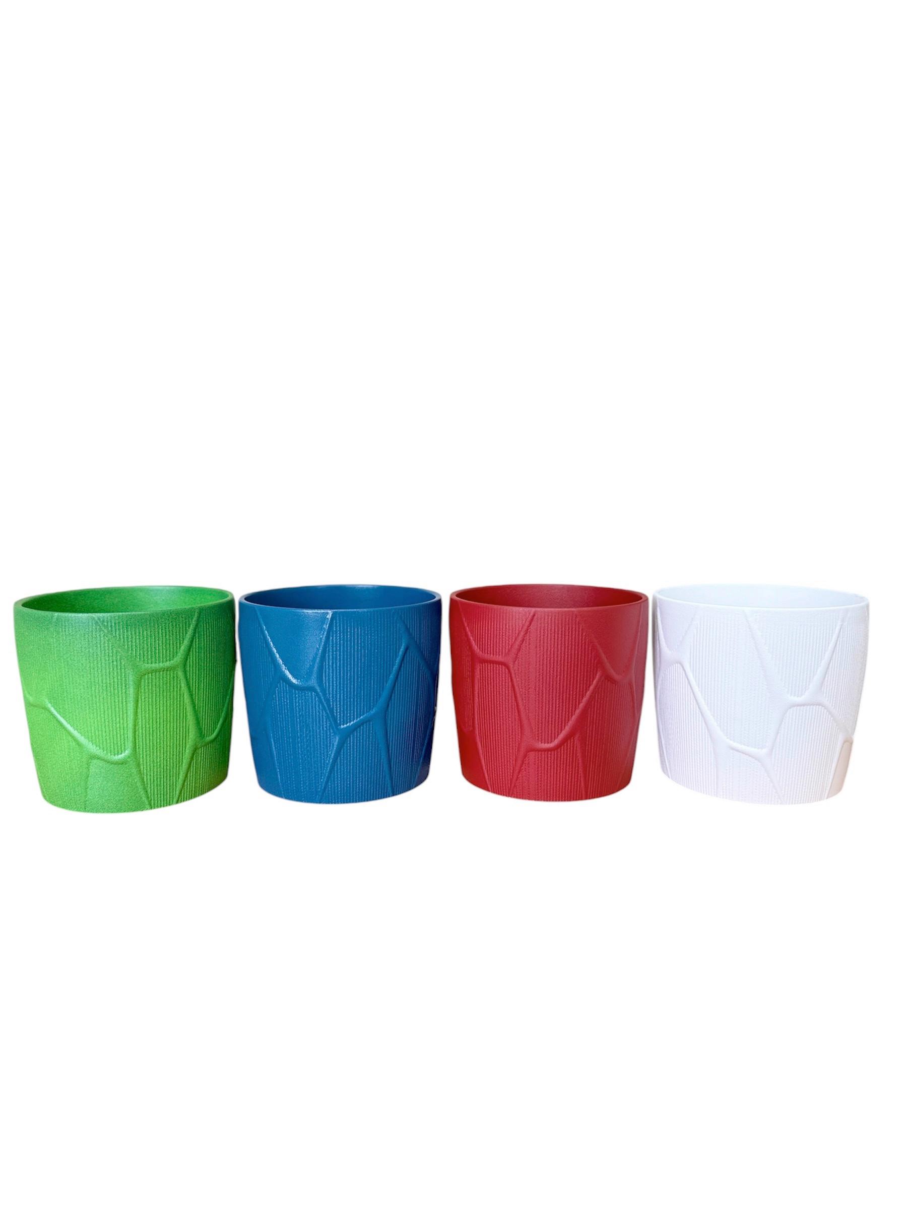 ÜBERTOPF LARISSA - Blau/Bordeaux, KONVENTIONELL, Keramik (13,5/12,6cm) - Luca Bessoni