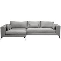 Ecksofa Berlin Webstoff Grau 172x313 cm - Schwarz/Grau, Design, Textil (172/313cm) - Livetastic