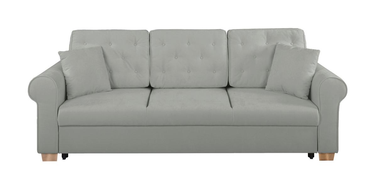 Schlafsofa Arles, Dunkelgrau 89 B: 240 Cm - Dunkelgrau/Buchefarben, Design, Textil (240/94/98cm) - MID.YOU