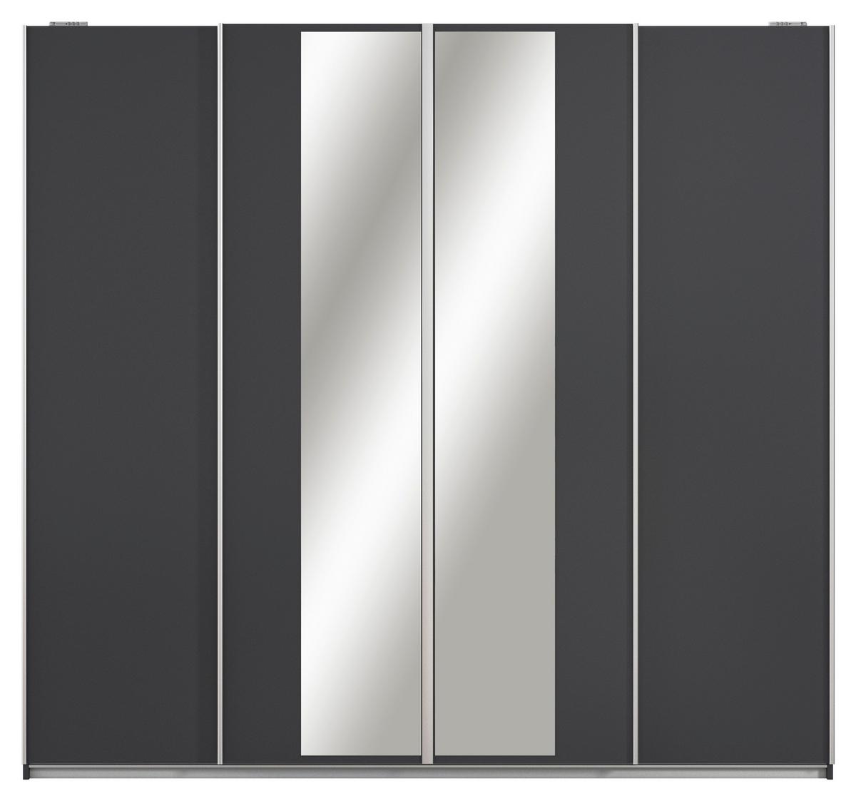 Schwebetürenschrank Altera Dunkelgrau B: 226 Cm - Klar/Dunkelgrau, MODERN, Holzwerkstoff (226/211/62cm) - Rauch Möbel