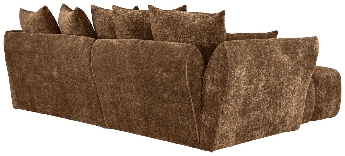 Univerzálna sedačka CAMMELLIO, hnedá ženilka, 7 vankúšov - hnedá/čierna, Modern, textil (296/75-95/189cm) - Mömax
