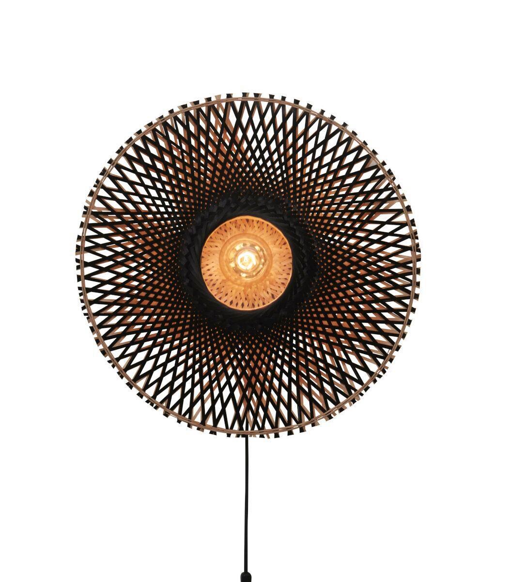 Wandleuchte Kalimantan Naturfarben/Schwarz B: 15 cm - Schwarz/Naturfarben, Trend (60/15/60cm) - Good & Mojo