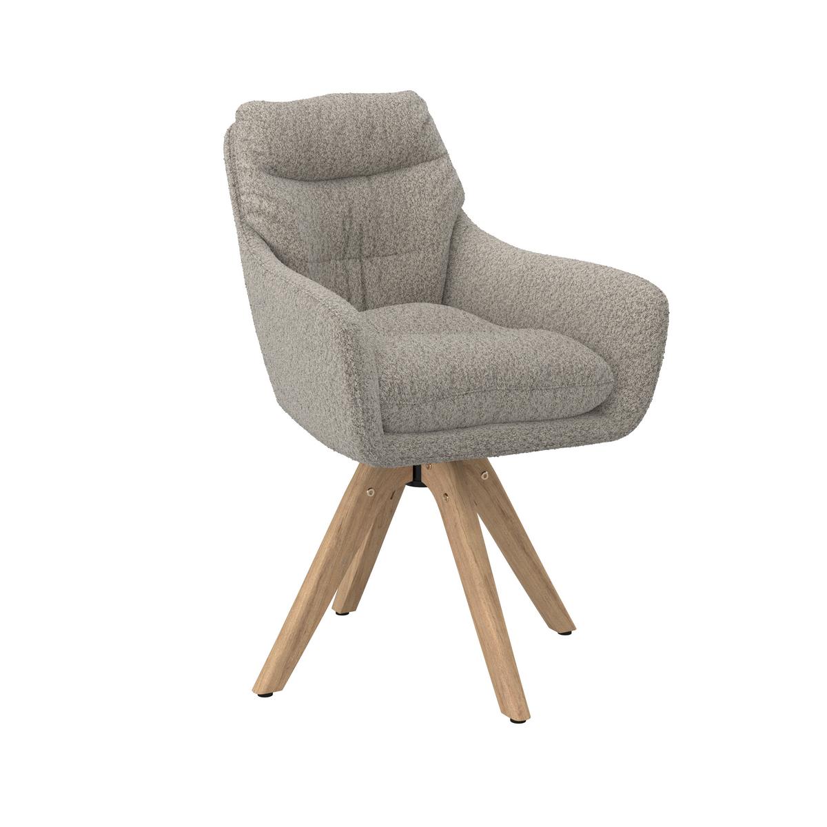 ŽIDLE S PODRUČKAMI JUANA - světle šedá/přírodní barvy, Moderní, dřevo/textil (61/93/65cm) - Bessagi Home